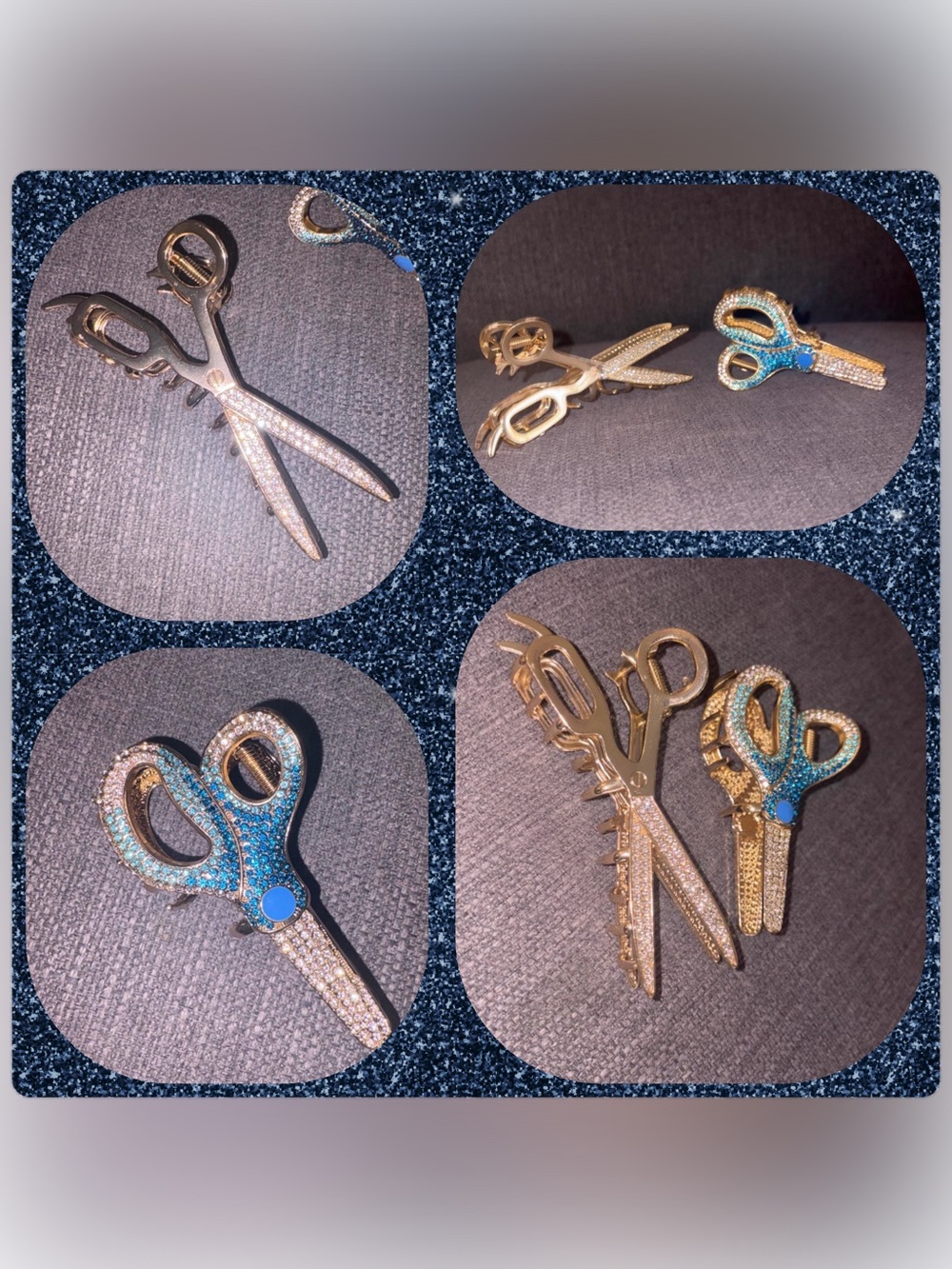 Piper K 2 Piece Bedazzled Rhinestone Scissor Hair Clip Bundle!